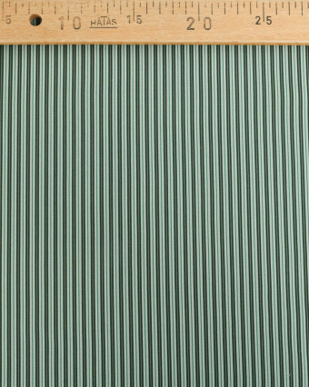 Popeline de Coton à Fines Rayures Vertes - Mercerine