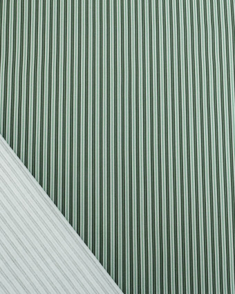 Popeline de Coton à Fines Rayures Vertes - Mercerine