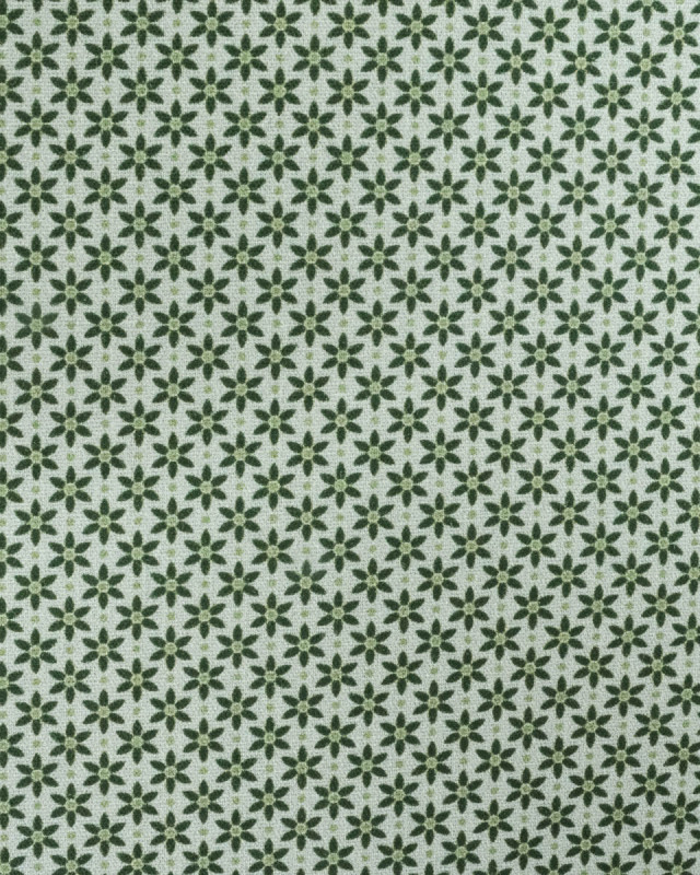 Popeline de Coton à Petites Fleurs Vertes - Mercerine