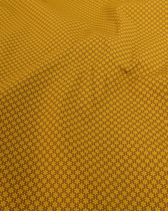 Popeline de Coton à Petites Fleurs Ocre - Mercerine