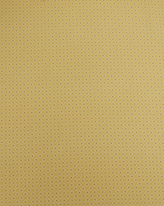 Popeline de Coton à Carreaux et Coeurs Ocre - Mercerine
