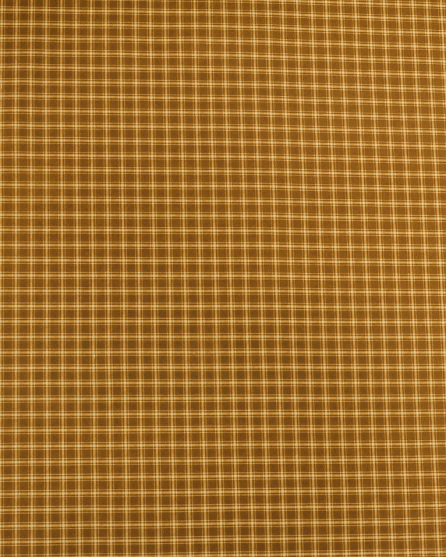 Popeline de Coton à Petits Carreaux Ocre - Mercerine
