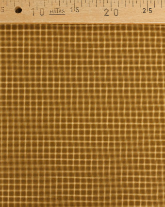 Popeline de Coton à Petits Carreaux Ocre - Mercerine