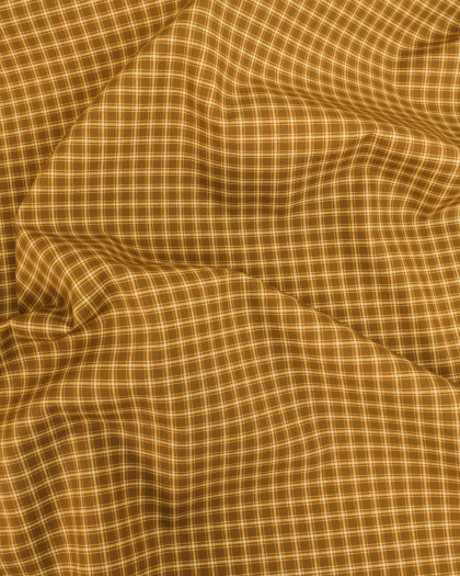 Popeline de Coton à Carreaux Ocre - Mercerine