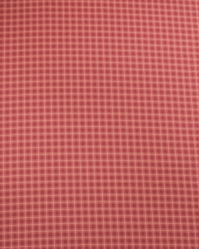 Popeline de Coton à Petits Carreaux Rouge - Mercerine