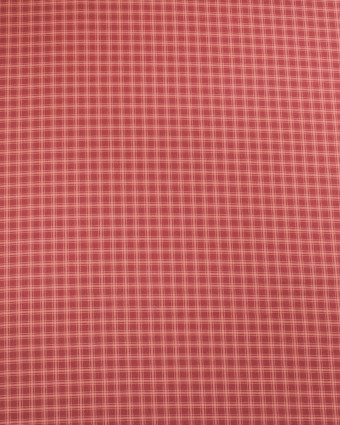 Popeline de Coton à Petits Carreaux Rouge - Mercerine