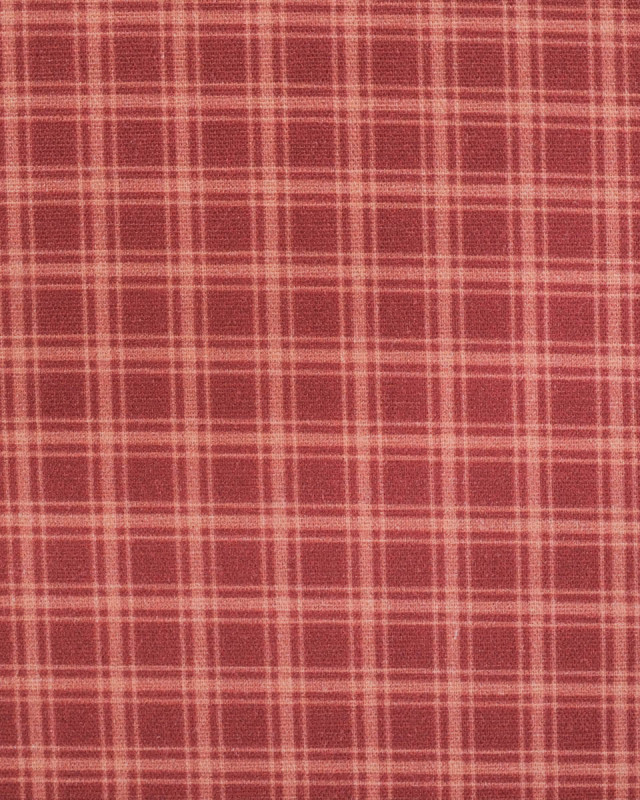 Popeline de Coton à Petits Carreaux Rouge - Mercerine