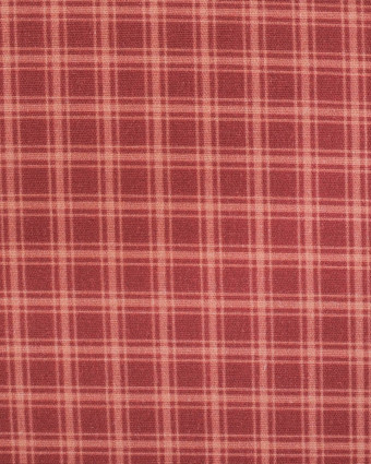 Popeline de Coton à Petits Carreaux Rouge - Mercerine