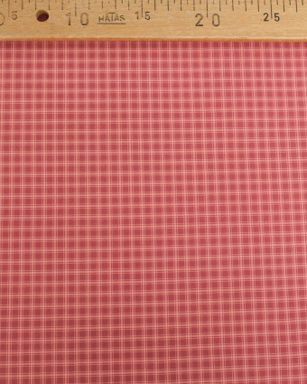 Popeline de Coton à Petits Carreaux Rouge - Mercerine
