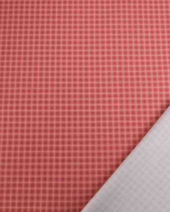 Popeline de Coton à Petits Carreaux Rouge - Mercerine