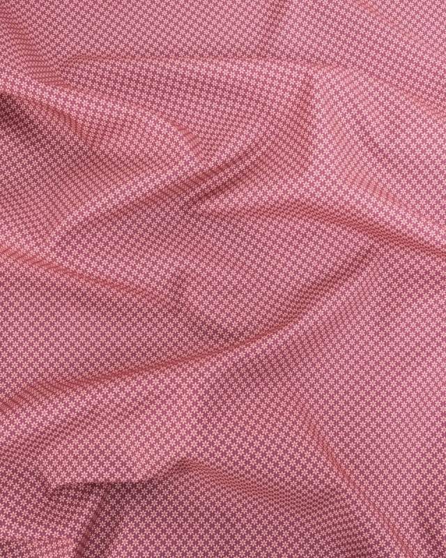 Popeline de Coton à Petites Fleurs Rouges - Mercerine