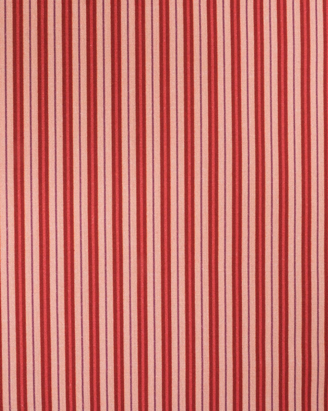 Popeline de Coton à Rayure Rouges - Mercerine