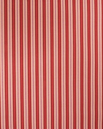 Popeline de Coton à Rayure Rouges - Mercerine