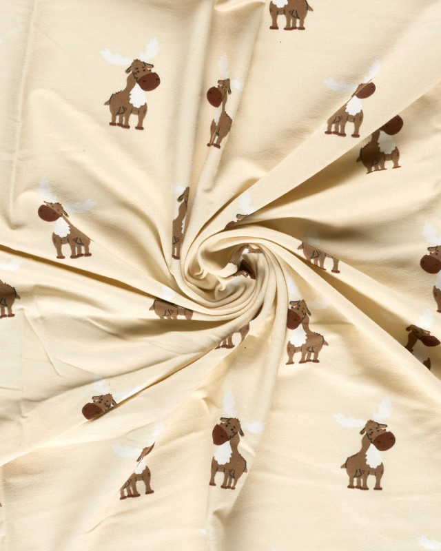Tissu Sweat envers doudou Renne - Mercerine