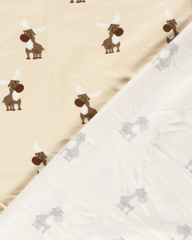 Tissu Sweat envers doudou Renne - Mercerine