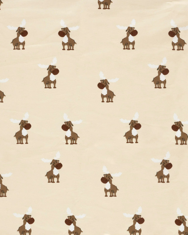Tissu Sweat envers doudou Renne - Mercerine