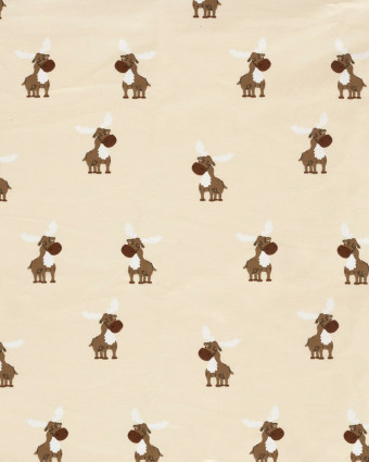Tissu Sweat envers doudou Renne - Mercerine