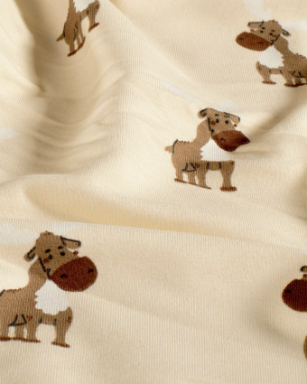 Tissu Sweat envers doudou Renne - Mercerine