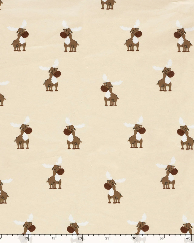 Tissu Sweat envers doudou Renne - Mercerine