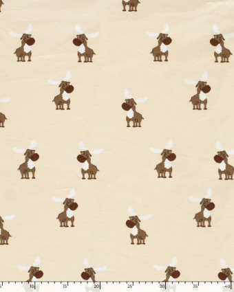 Tissu Sweat envers doudou Renne - Mercerine