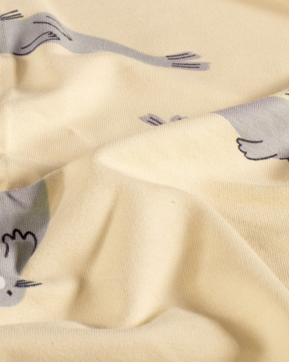 Tissu Sweat envers doudou Otarie - Mercerine