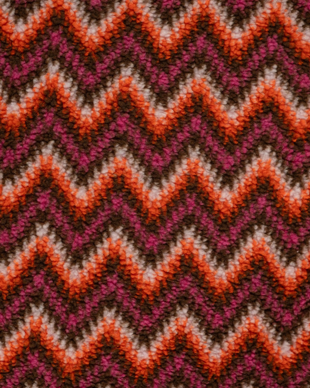 Tissu Sherpa ZigZag Fushia et Orange - Mercerine