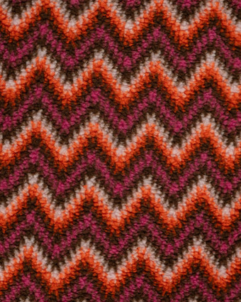 Tissu Sherpa ZigZag Fushia et Orange - Mercerine