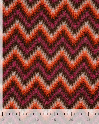 Tissu Sherpa ZigZag Fushia et Orange - Mercerine