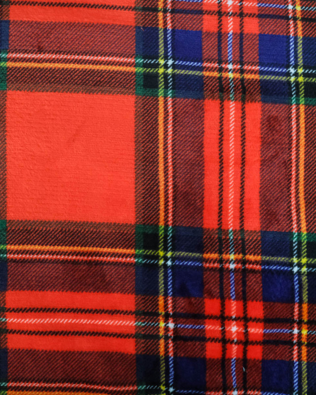 Tissu Polaire Motif Ecossais Fond Rouge - Mercerine