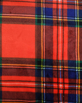 Tissu Polaire Motif Ecossais Fond Rouge - Mercerine