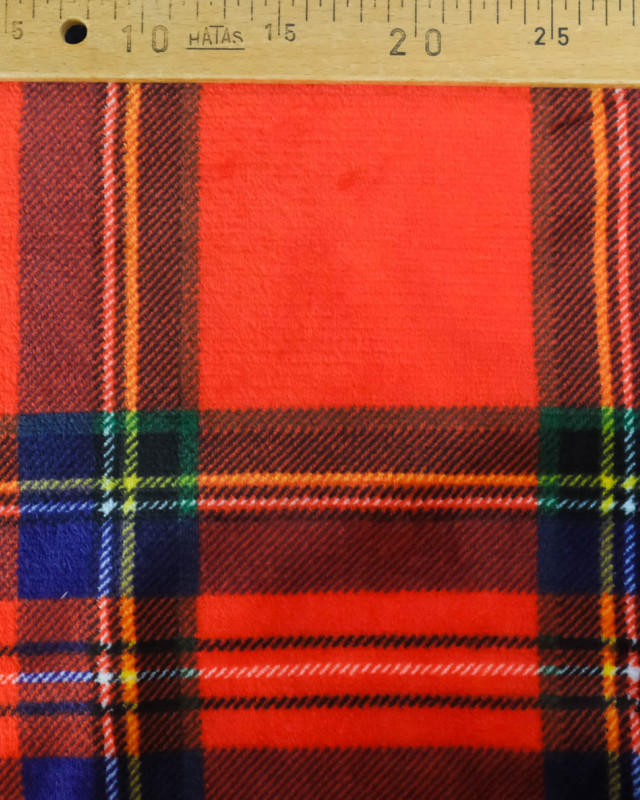 Tissu Polaire Motif Ecossais Fond Rouge - Mercerine