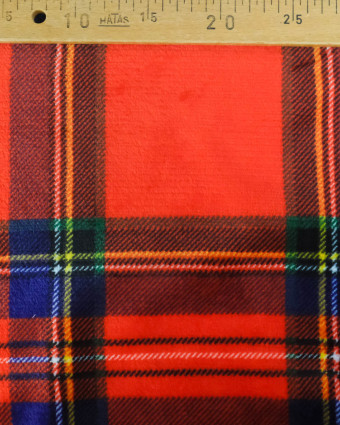 Tissu Polaire Motif Ecossais Fond Rouge - Mercerine