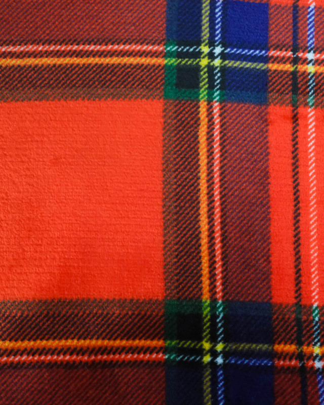 Tissu Polaire Motif Ecossais Fond Rouge - Mercerine