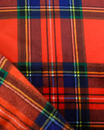 Tissu Polaire Motif Ecossais Fond Rouge - Mercerine