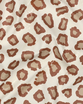 Tissu Imperméable Motif Léopard Ecru - Mercerine