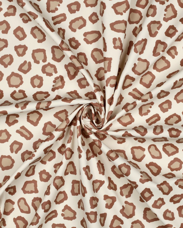 Tissu Imperméable Motif Léopard Ecru - Mercerine