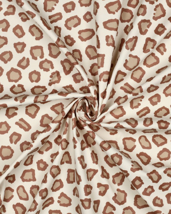 Tissu Imperméable Motif Léopard Ecru - Mercerine