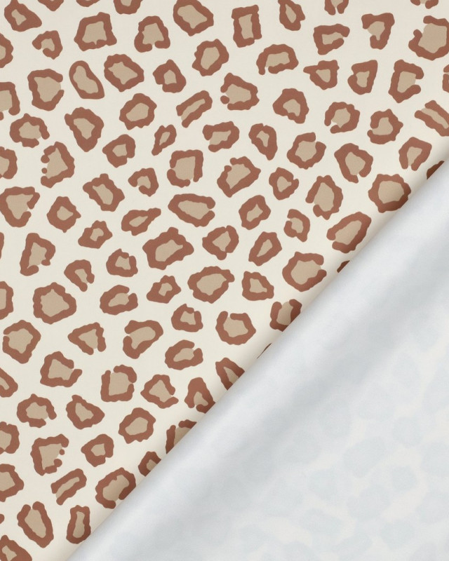 Tissu Imperméable Motif Léopard Ecru - Mercerine