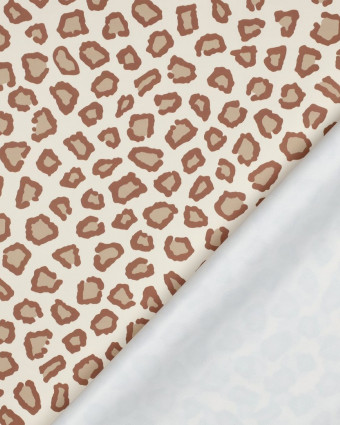 Tissu Imperméable Motif Léopard Ecru - Mercerine