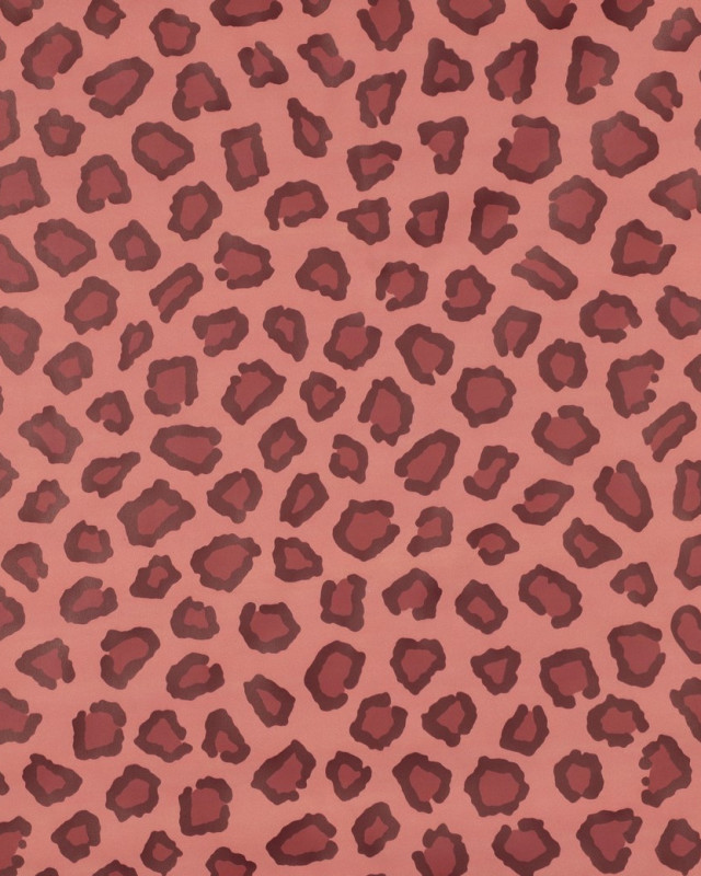 Tissu Imperméable Motif Léopard Vieux Rose - Mercerine