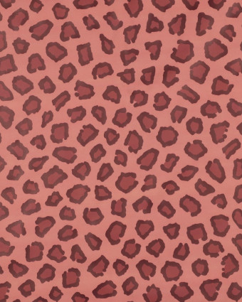 Tissu Imperméable Motif Léopard Vieux Rose - Mercerine