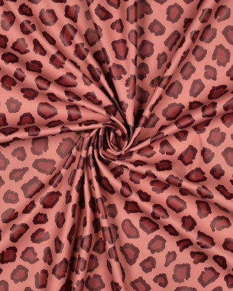 Tissu Imperméable Motif Léopard Vieux Rose - Mercerine