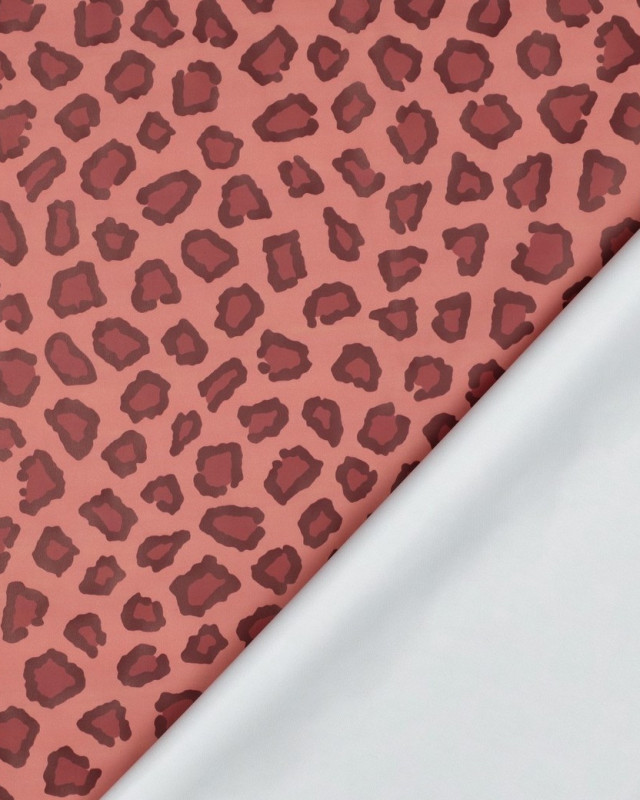 Tissu Imperméable Motif Léopard Vieux Rose - Mercerine