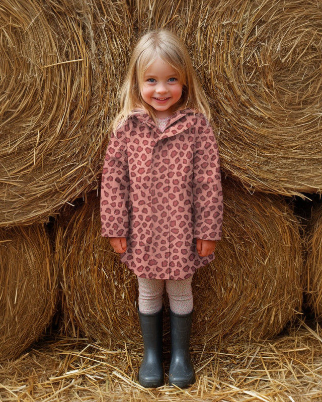 Tissu Imperméable Motif Léopard Vieux Rose - Mercerine