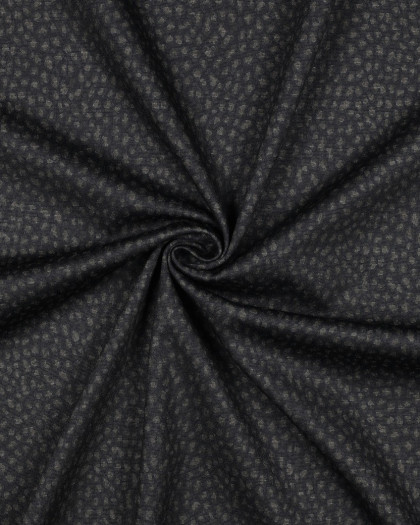 Tissu Punta Di Roma Motif Léopard Gris Noir - Mercerine