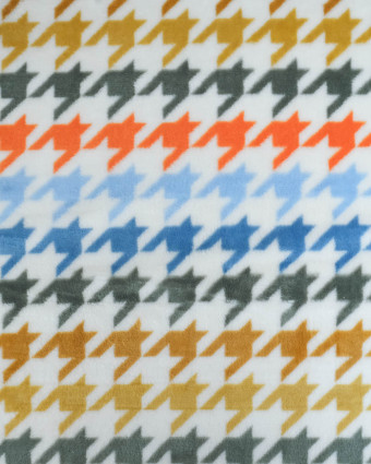 Tissu Polaire Motif Pied de Poule Multicolore - Mercerine