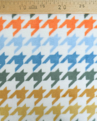 Tissu Polaire Motif Pied de Poule Multicolore - Mercerine