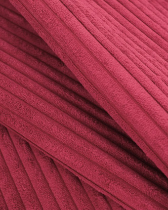 Velours Grosses Côtes Rouge Framboise Zoé  - Mercerine