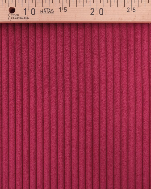Velours Grosses Côtes Rouge Framboise Zoé  - Mercerine