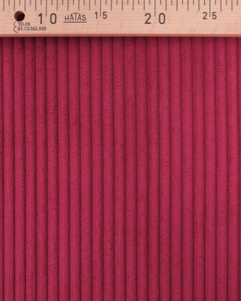 Velours Grosses Côtes Rouge Framboise Zoé  - Mercerine